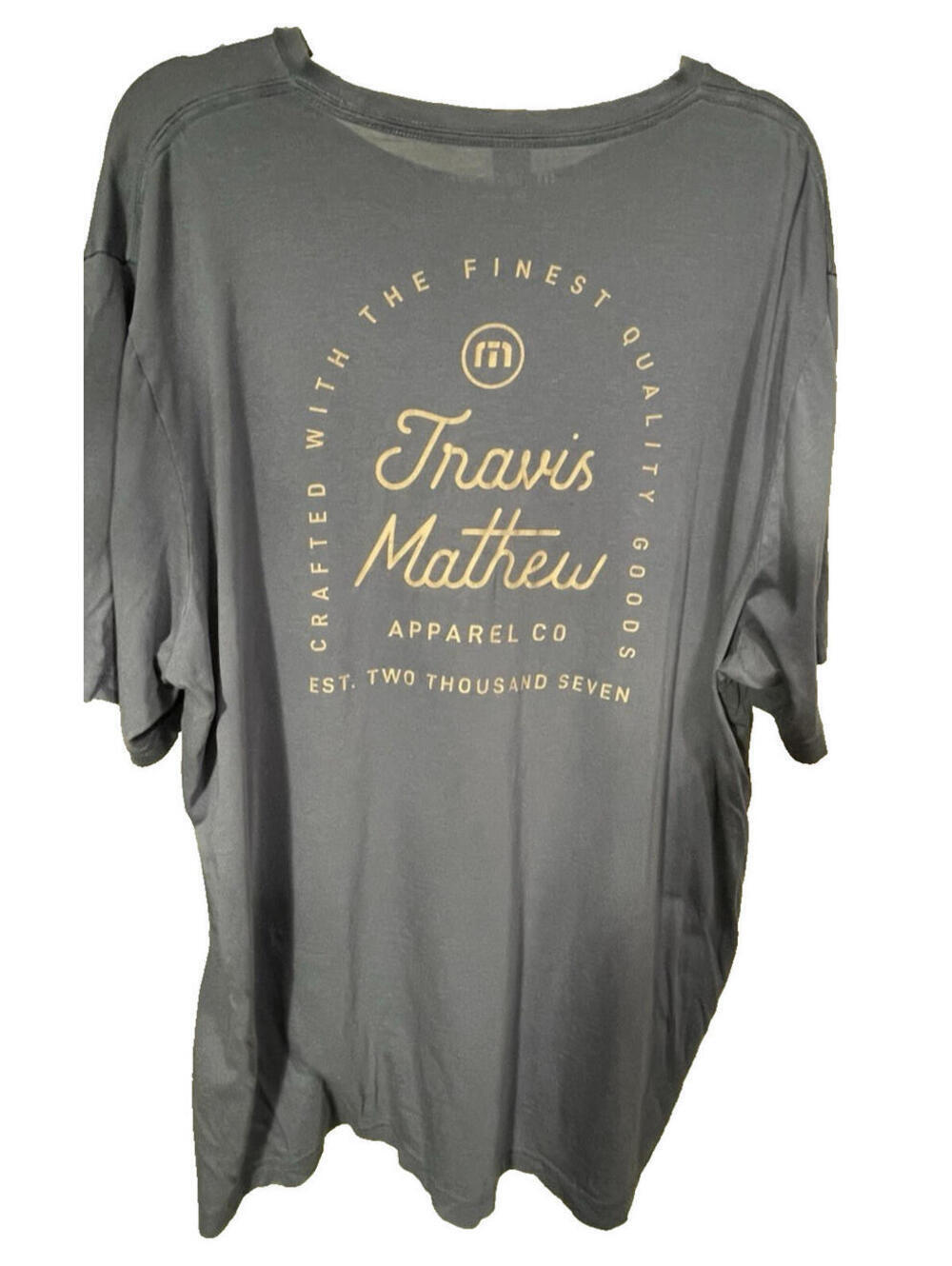 Travis Mathew T-Shirt Men's Gray Drinking Team Graphic Short Sleeve Tee Sz XXL
